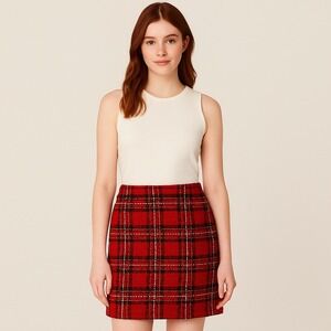 Loft Red Plaid Women's Skirt